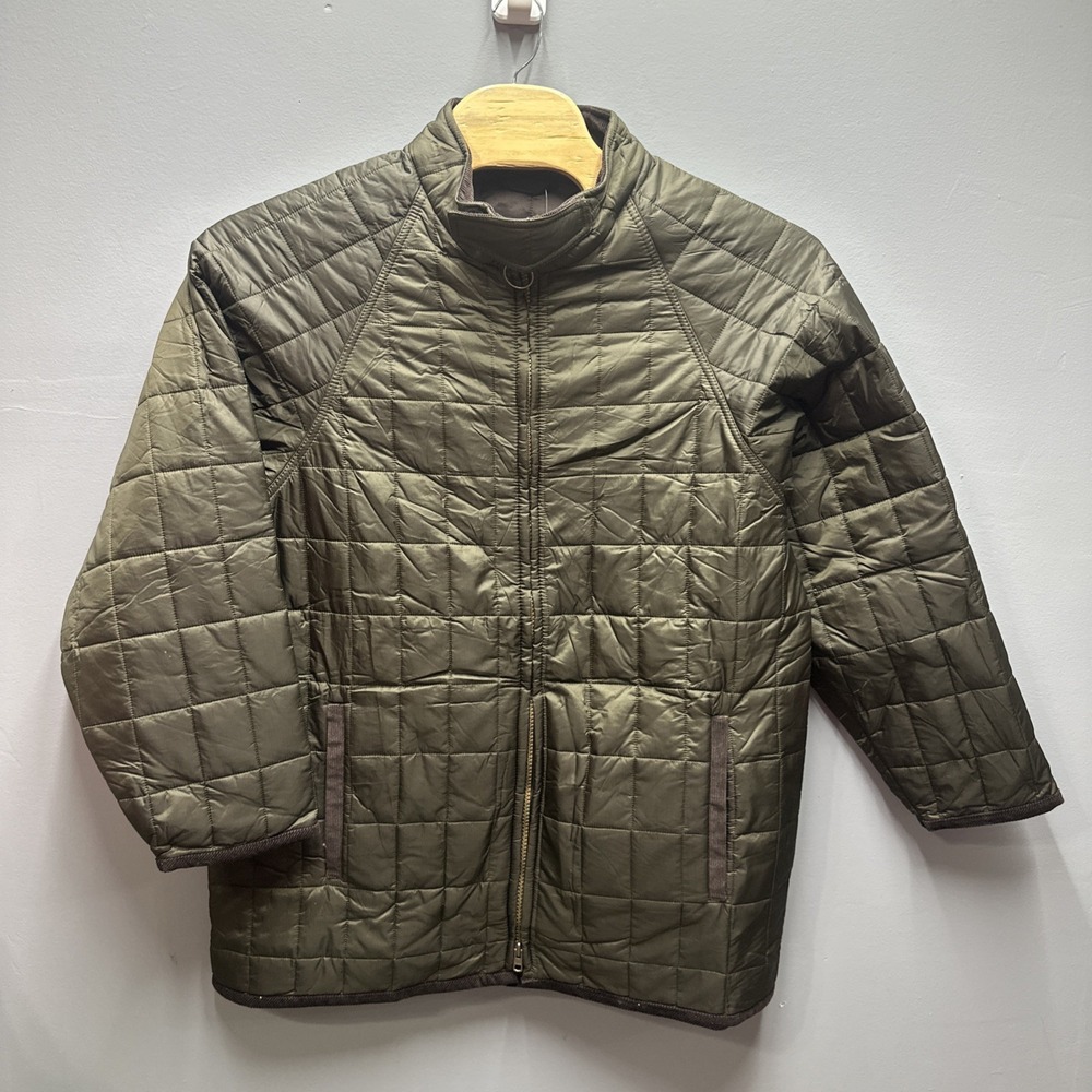Barbour Allendale Quilted Jacket Mens XL Olive Green Full Zip Thermal D849 NWT